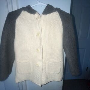 GAP Kids Cream and Gray Knit Coat